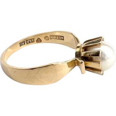 Alton, Sweden 1965. Vintage 18k Gold Pearl Ring. - image 1