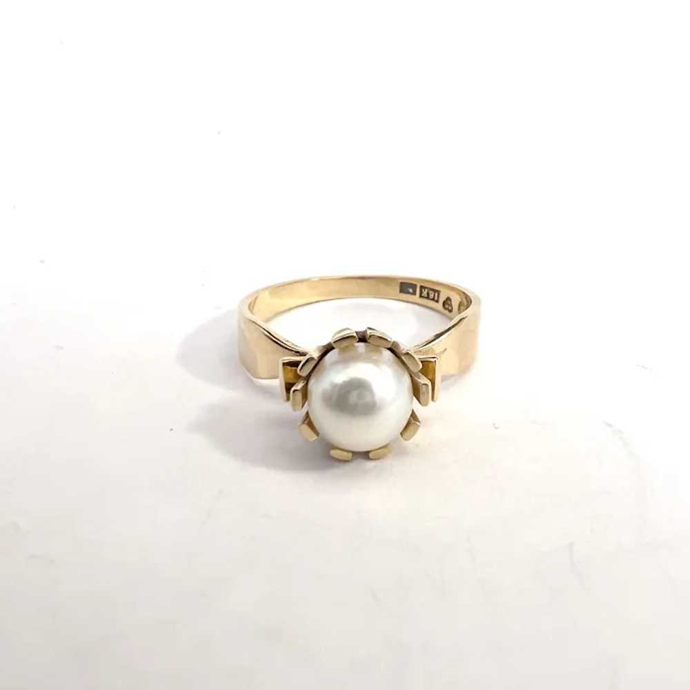 Alton, Sweden 1965. Vintage 18k Gold Pearl Ring. - image 3