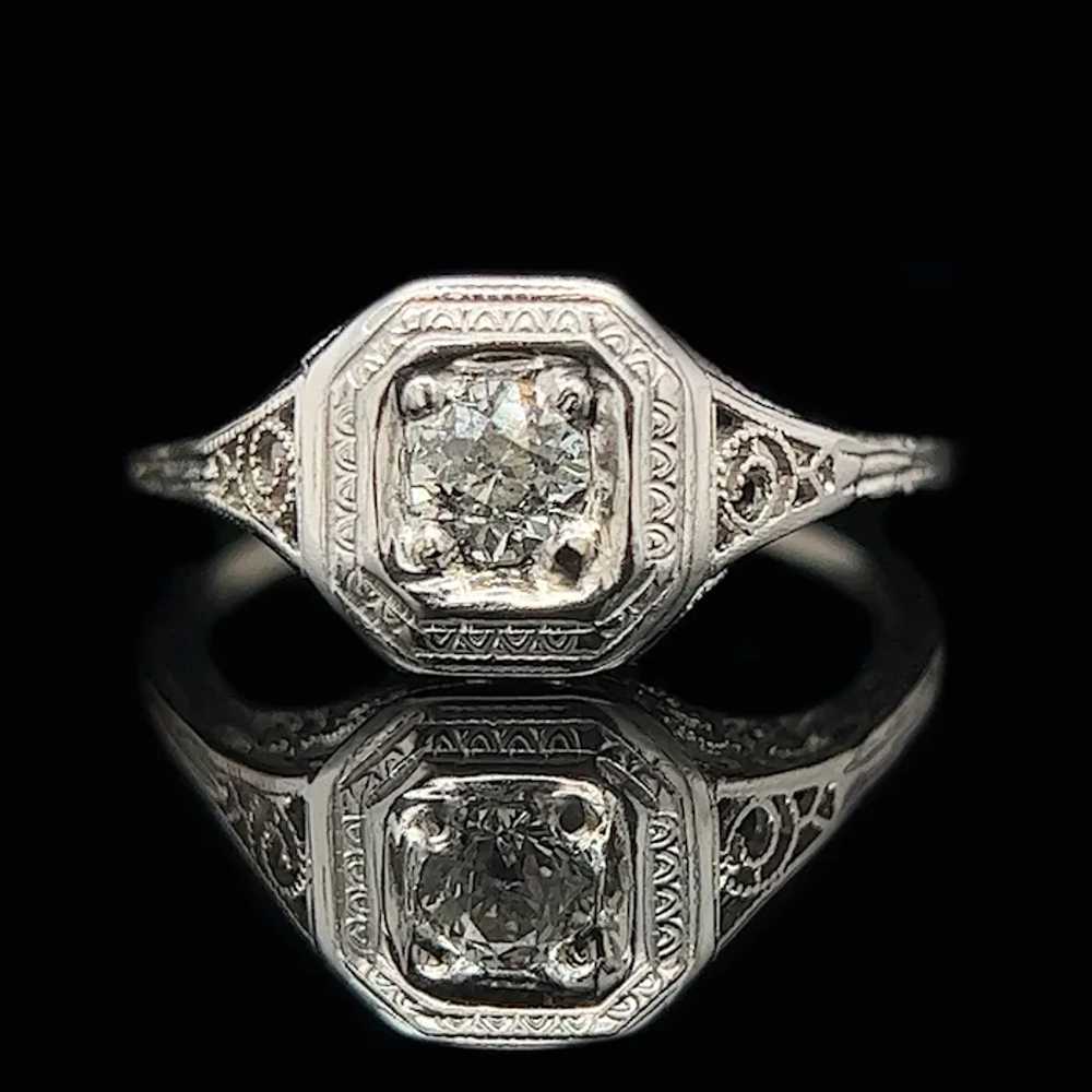 Edwardian .20ct. Diamond Antique Engagement - Fas… - image 2