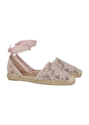 Valentino Pink Lace Ankle Tie Espadrilles - image 1
