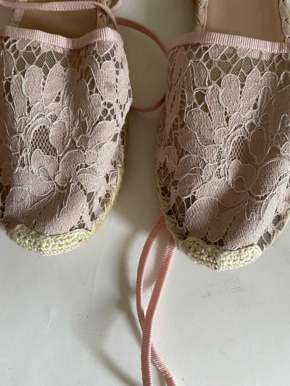 Valentino Pink Lace Ankle Tie Espadrilles - image 5