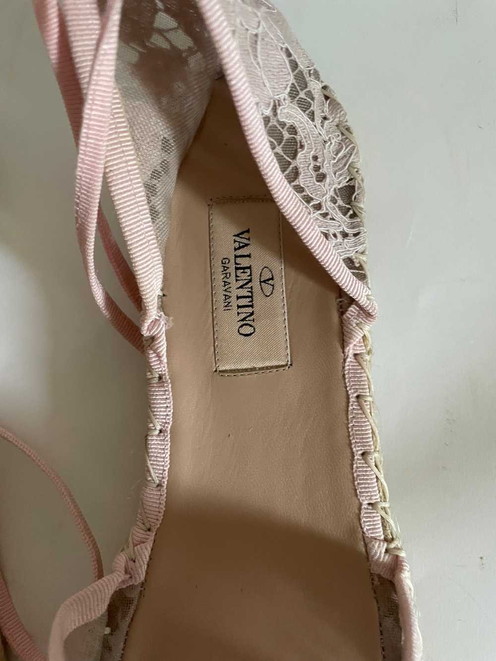 Valentino Pink Lace Ankle Tie Espadrilles - image 6