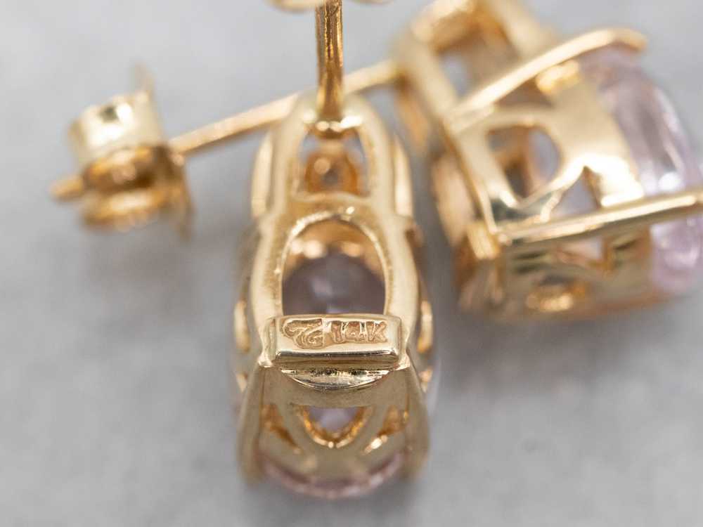 Gorgeous Kunzite Stud Earrings with Diamond Accen… - image 4