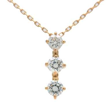 VENDOME AOYAMA 3P Diamond Necklace 0.35ct K18YG Y… - image 1