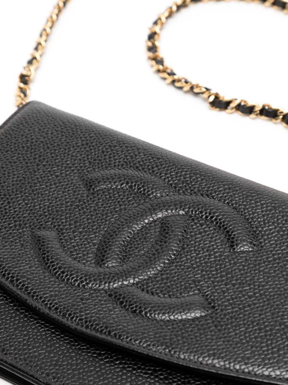 CHANEL Pre-Owned 2000 CC wallet-on-chain - Black - image 4