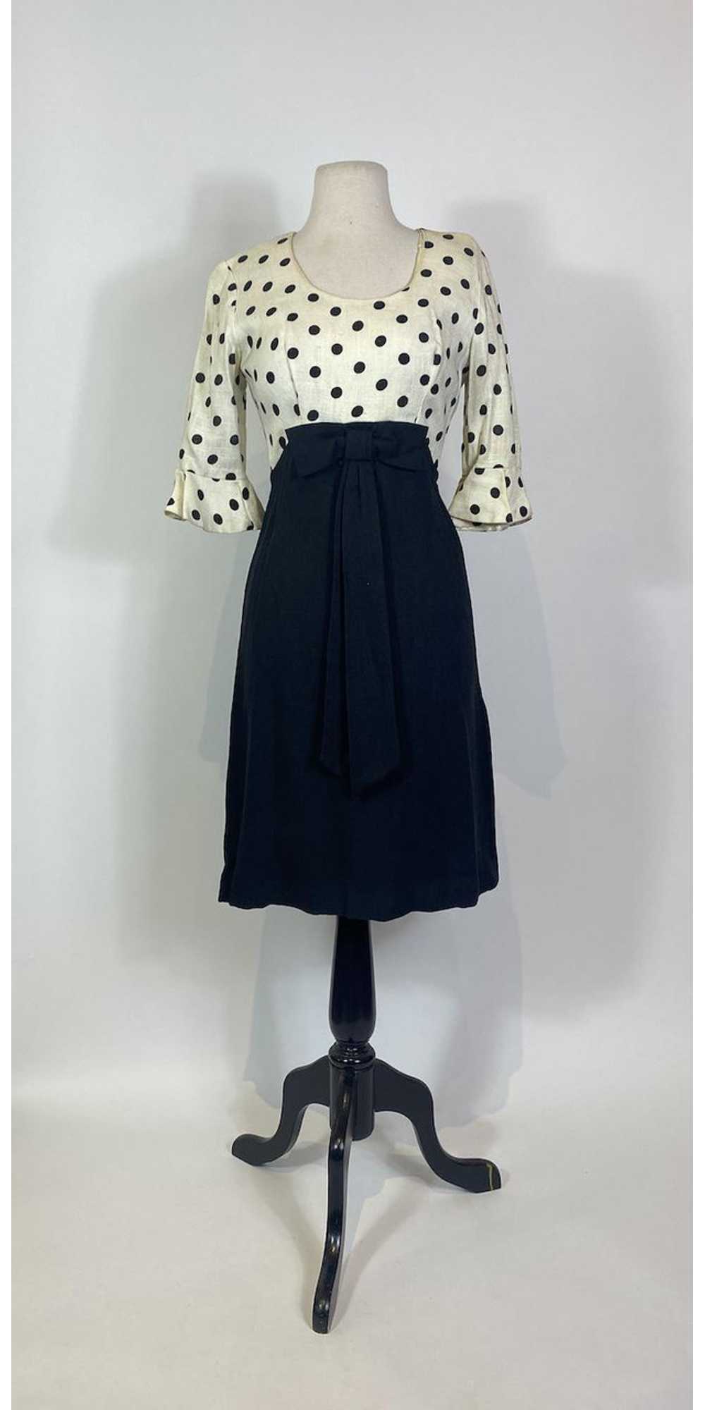 1960s Stanton Jrs. Polka Dot Empire Waist Wiggle … - image 1