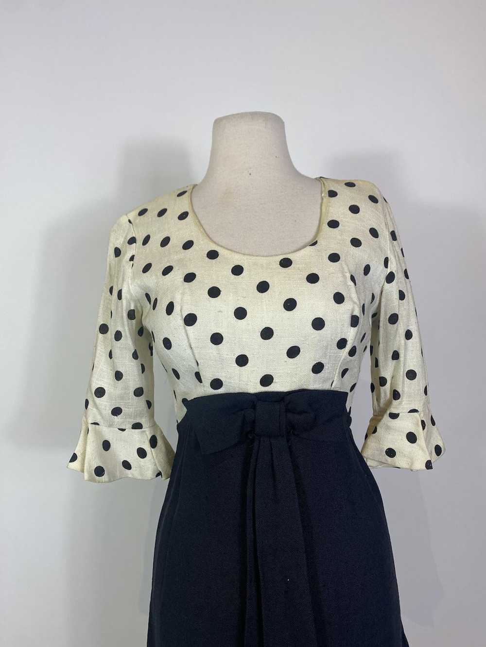 1960s Stanton Jrs. Polka Dot Empire Waist Wiggle … - image 2