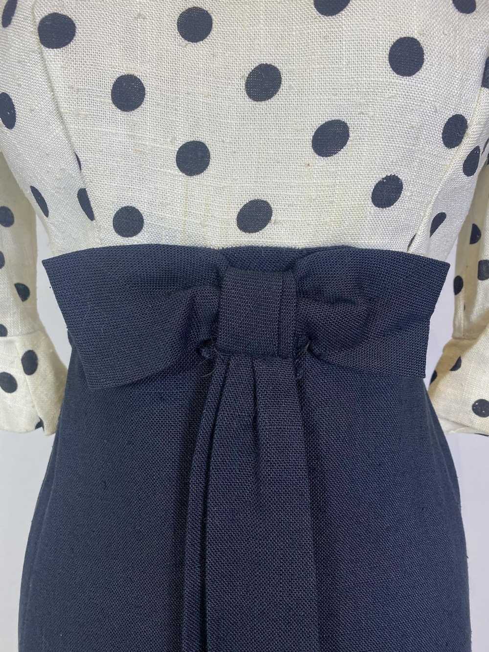 1960s Stanton Jrs. Polka Dot Empire Waist Wiggle … - image 3