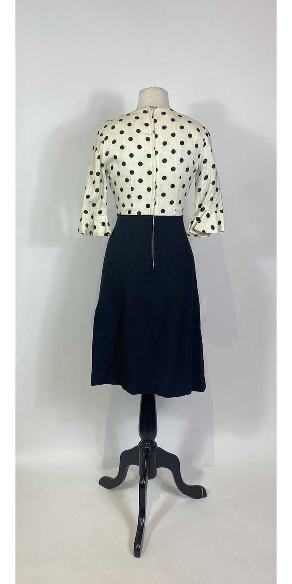 1960s Stanton Jrs. Polka Dot Empire Waist Wiggle … - image 5