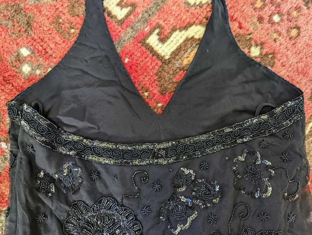 Giorgio Armani Vintage Silk Beaded Halter Top (38) - image 4