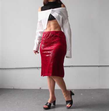 90s Velvet Snake Print Skirt - W27+