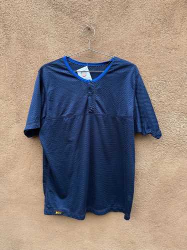 90's REI Navy Blue Mesh Henley T-shirt