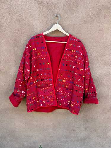 Red Textile Guatemalan Blazer - 100% Cotton