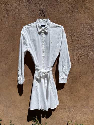 Polo by Ralph Lauren White Belted Shirt Dress - image 1