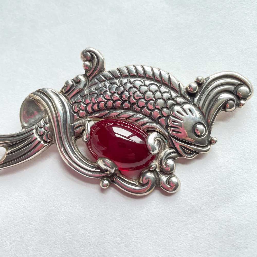 Rare Vintage Los Castillo Brooch Fish in Waves Br… - image 3