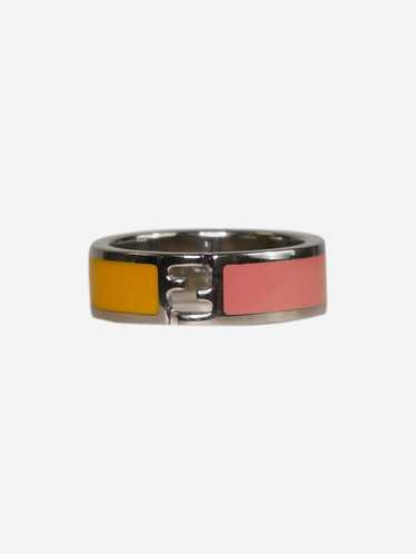 Fendi Silver Fendista bi-colour ring