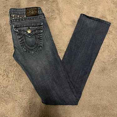 Women’s Lowrise Wide Leg Y2K True outlet Religion Jeans with Gems Size 25