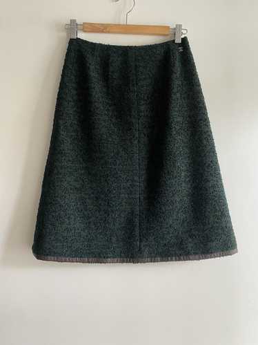Chanel Vintage Grey And Gold Fantasy Tweed Skirt Suit 42, 2008