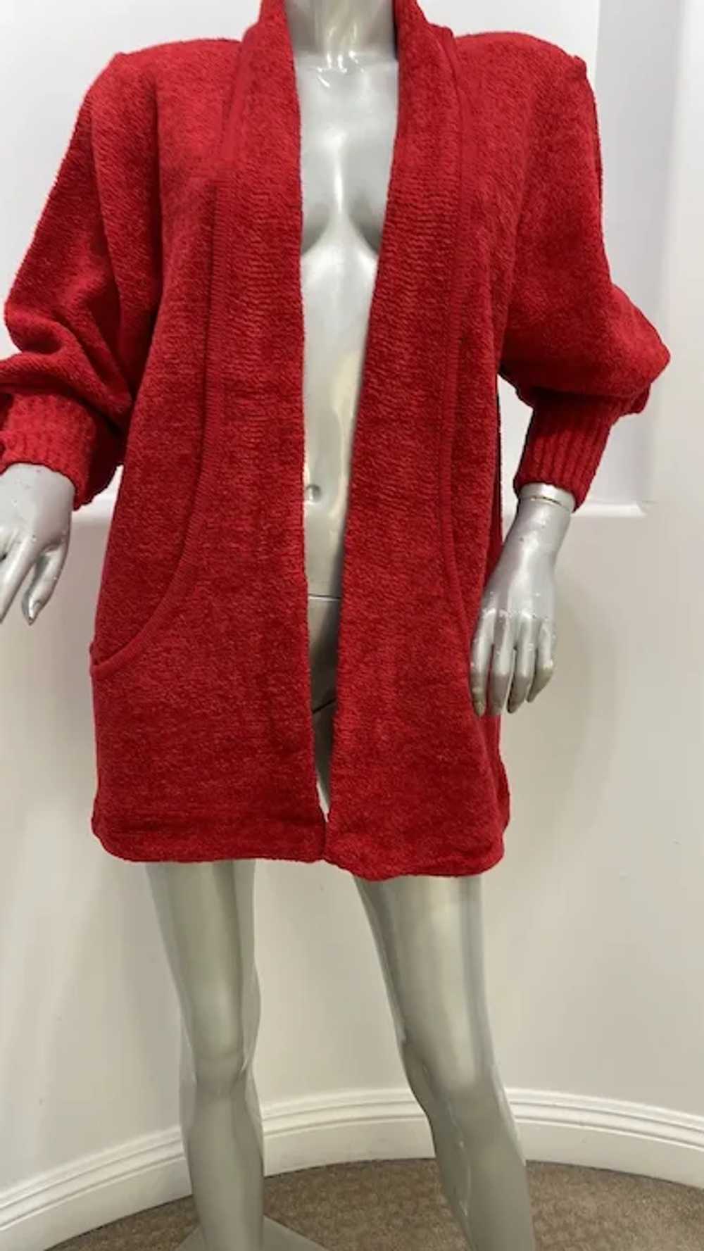 Vintage 90’s Side Effects Red Fuzzy Knit Sweater … - image 4