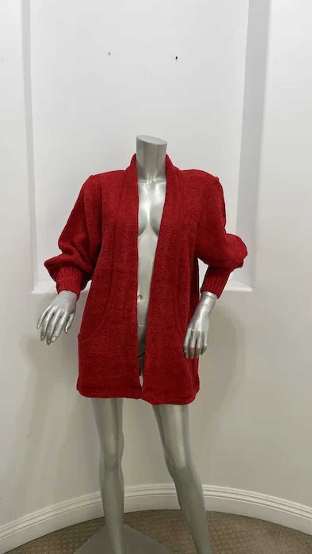 Vintage 90’s Side Effects Red Fuzzy Knit Sweater … - image 5