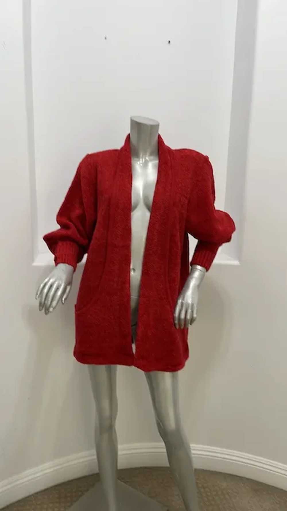 Vintage 90’s Side Effects Red Fuzzy Knit Sweater … - image 9