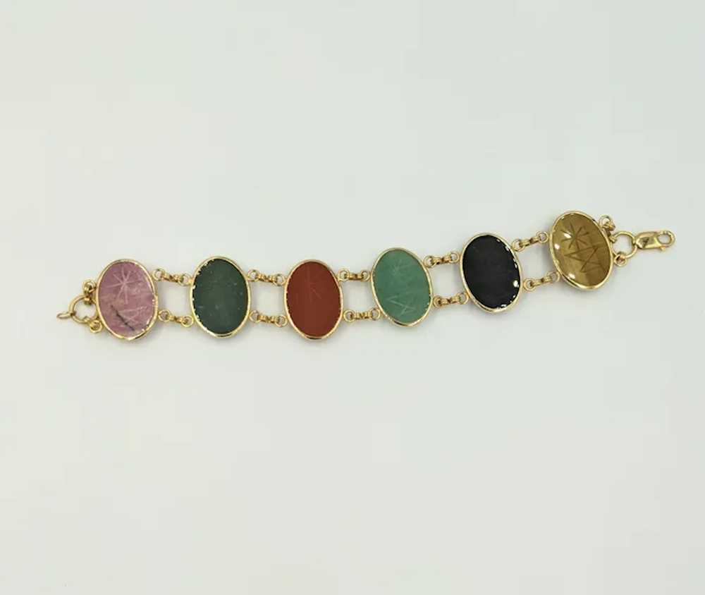 Vintage Gold Filled Scarab Bracelet Large Gems Ti… - image 10