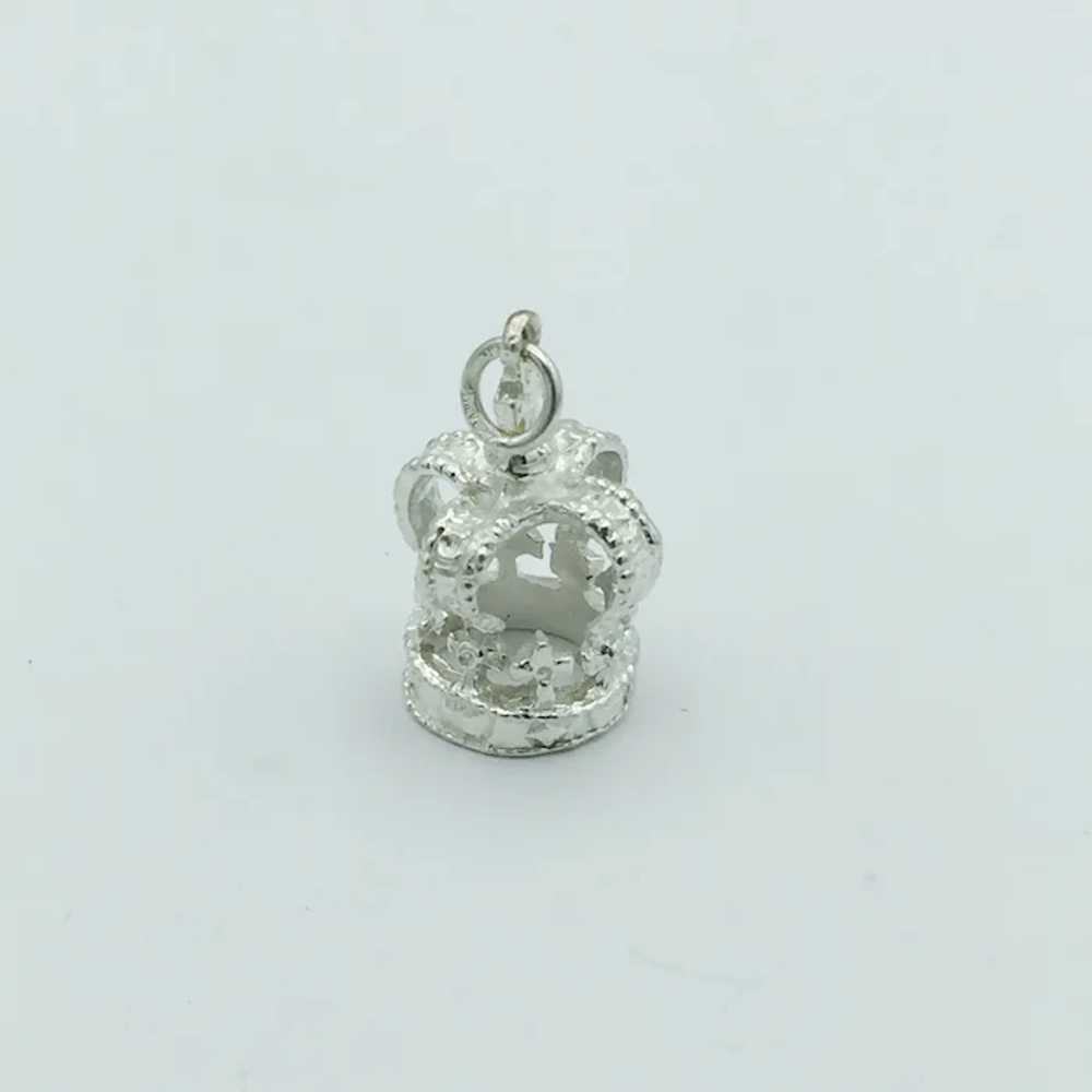 Sterling Silver Crown Pendant - image 2