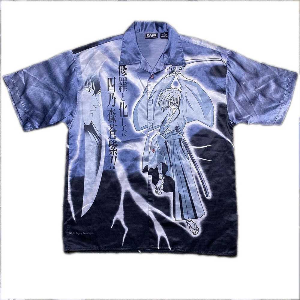 Vintage Zam Collection Blue Anime Swordsman Shirt - image 1