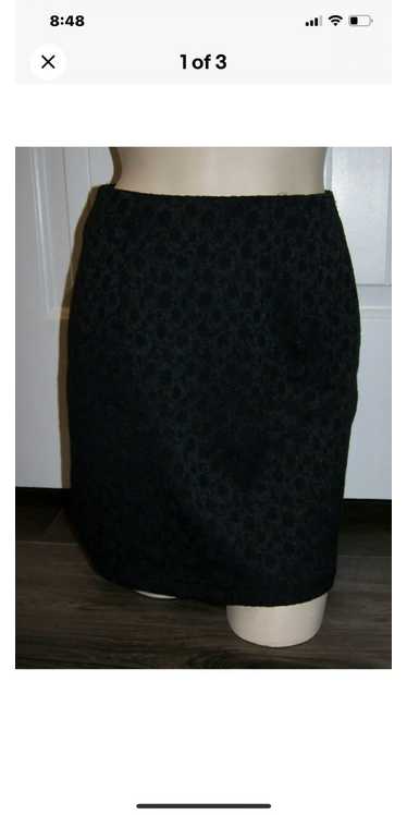 Express Super Trendy Black Textured Floral Skirt