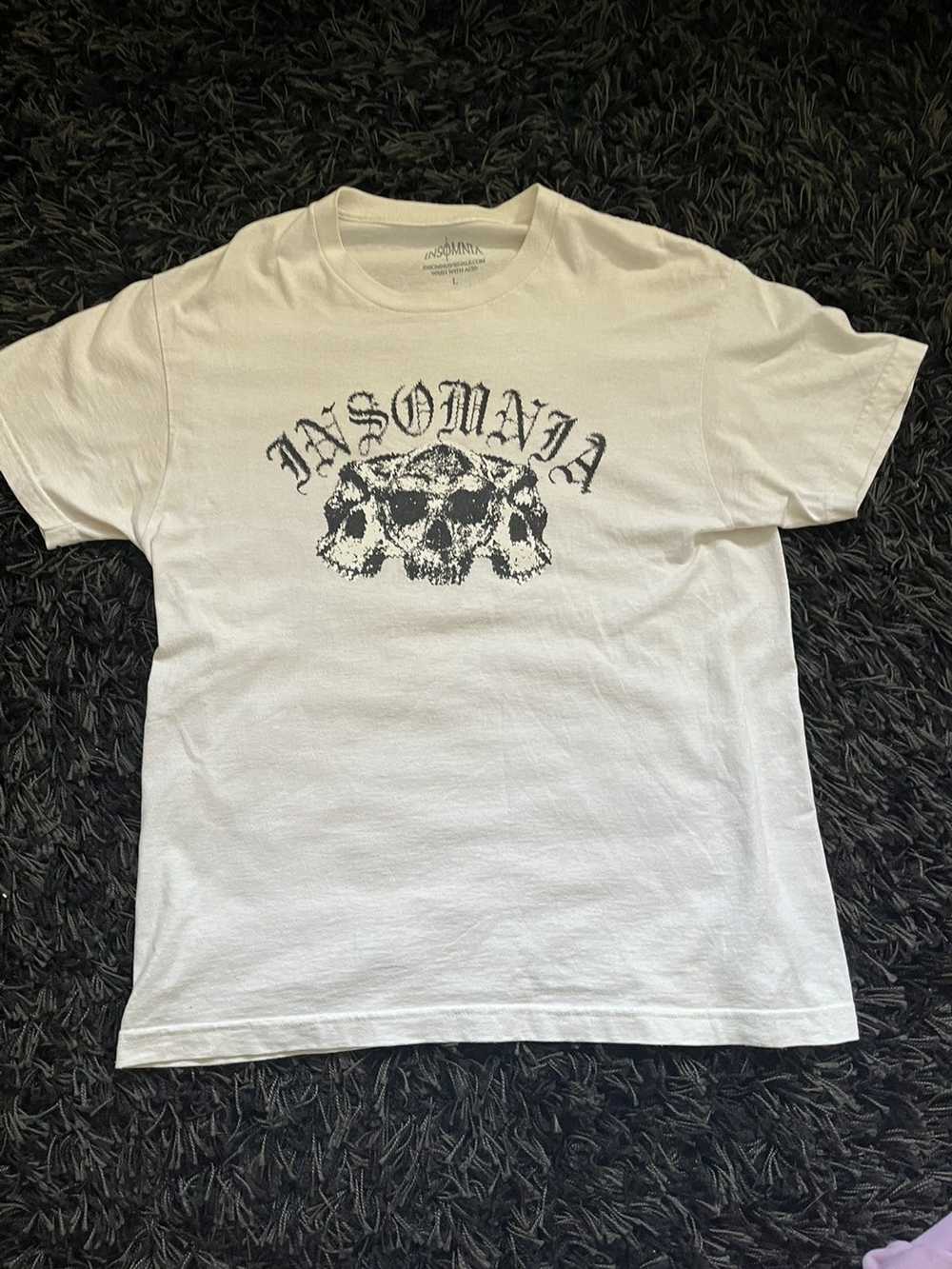 Insomnia Visuals Insomnia Skull T-Shirt White L - image 5