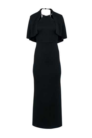 ABS - Black Crepe Colum Gown w/ Halter Necklace N… - image 1