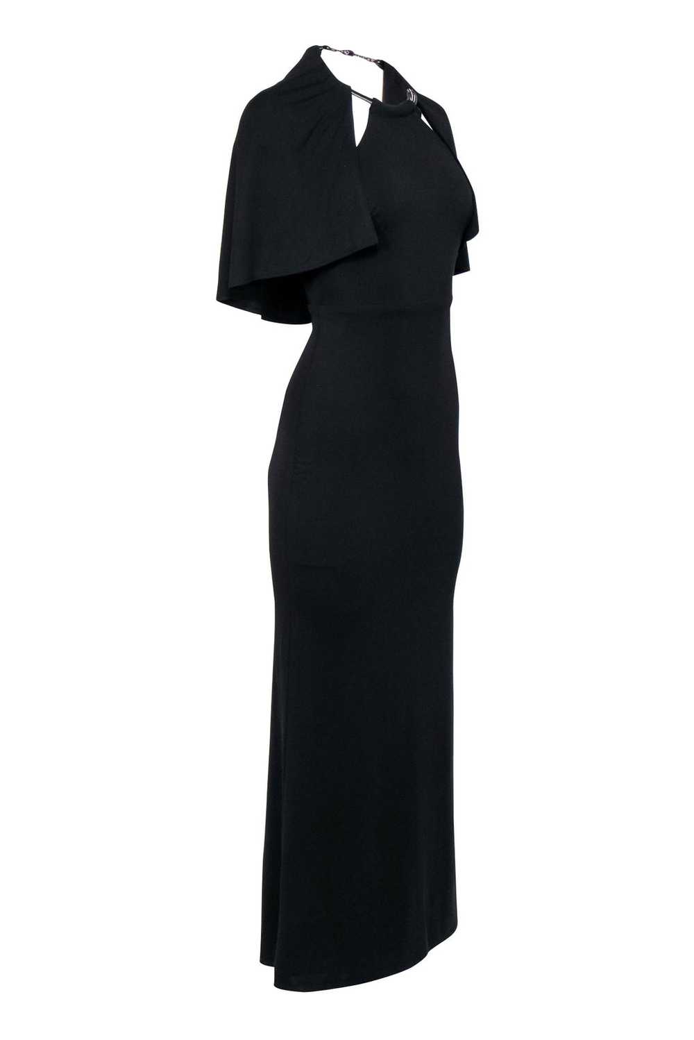 ABS - Black Crepe Colum Gown w/ Halter Necklace N… - image 2