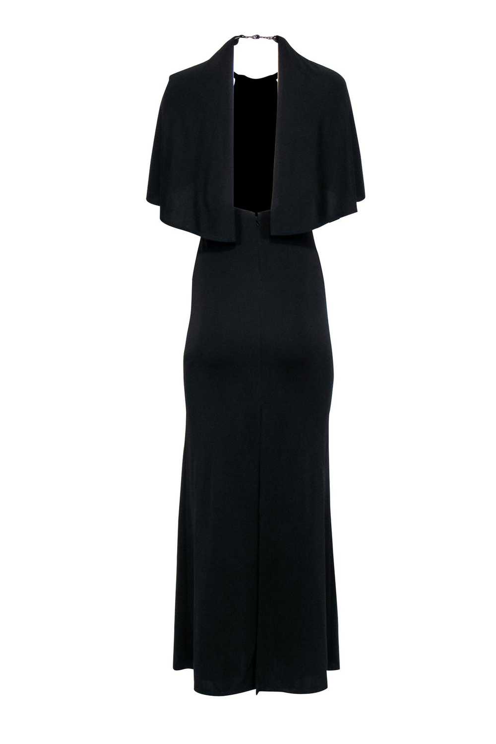 ABS - Black Crepe Colum Gown w/ Halter Necklace N… - image 3