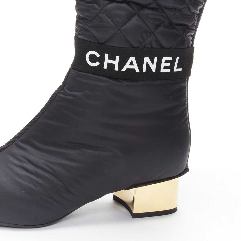 Chanel CHANEL 2021 black gold CC logo padded nylo… - image 8