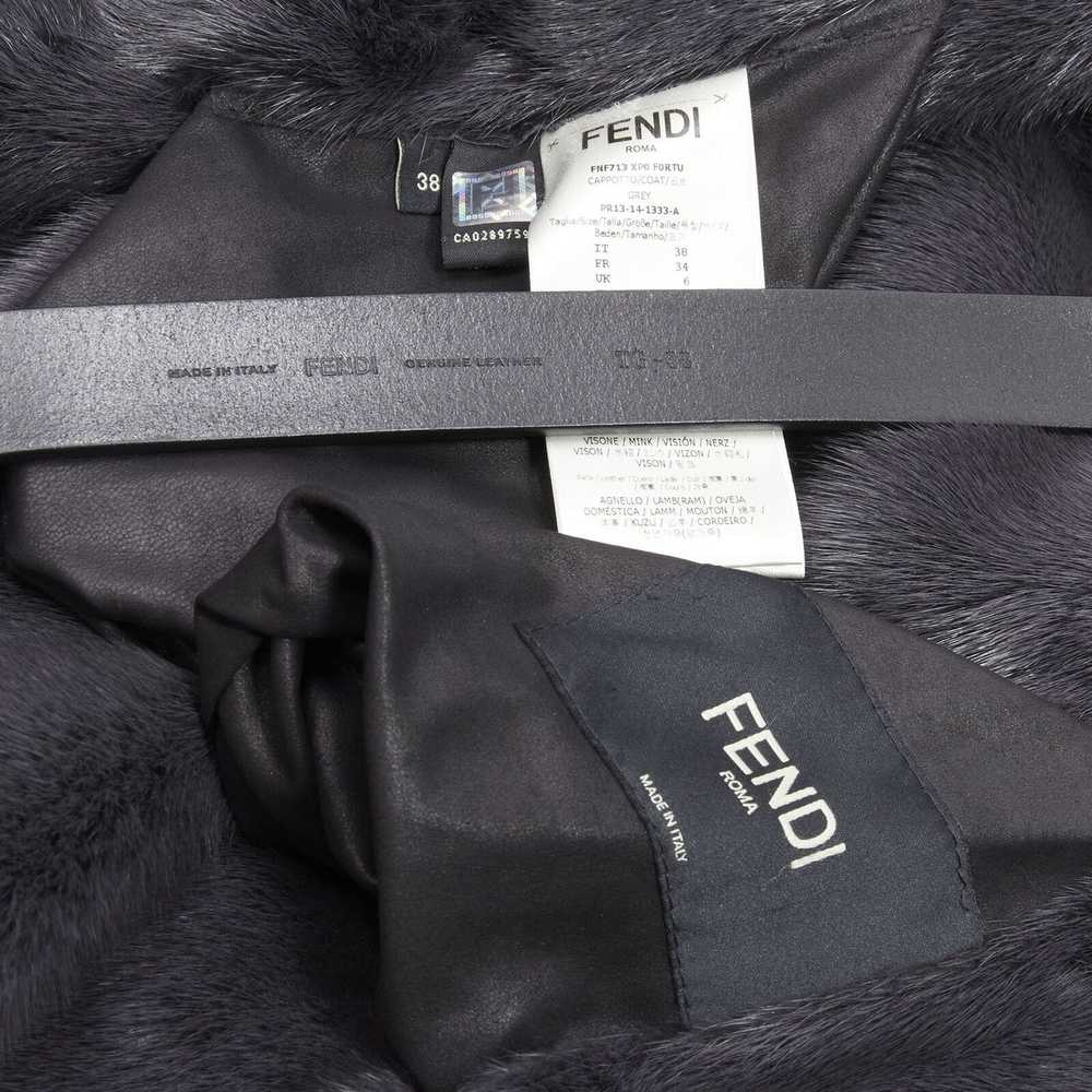 Fendi FENDI grey black fur leather 4-way reversib… - image 12