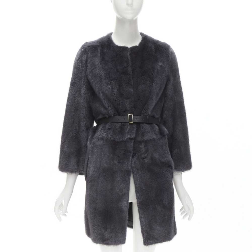 Fendi FENDI grey black fur leather 4-way reversib… - image 1