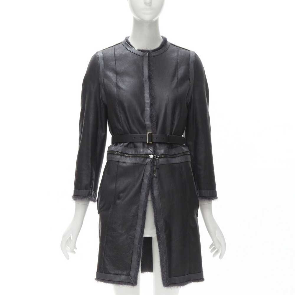 Fendi FENDI grey black fur leather 4-way reversib… - image 2