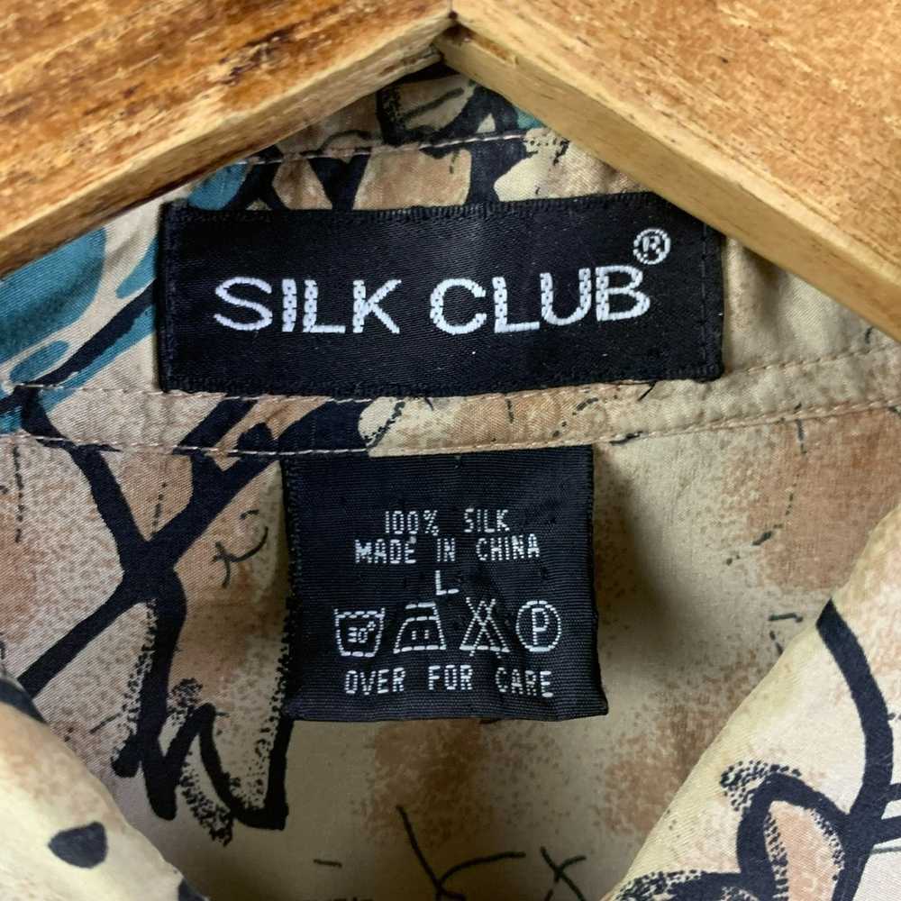 Streetwear × Vintage VTG 90s Silk Club Tan All Ov… - image 5
