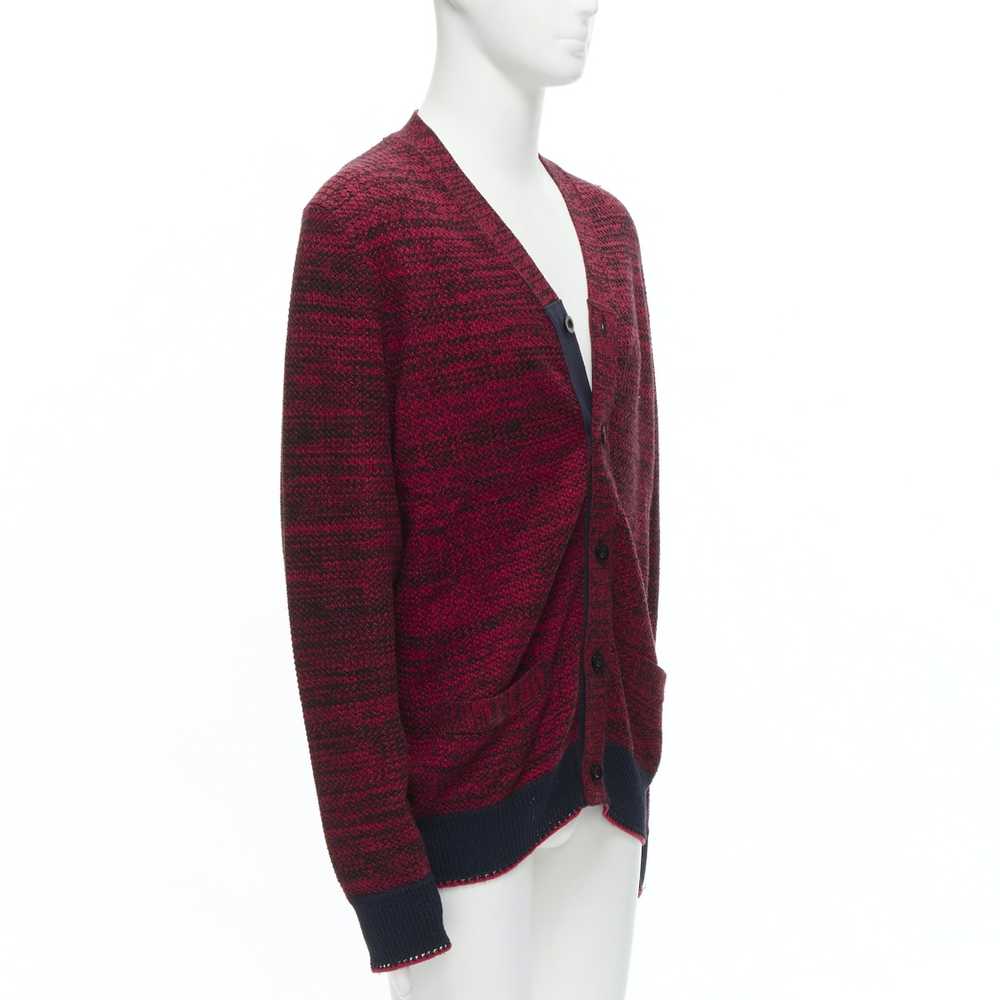 Sacai SACAI red black speckled cotton blend yarn … - image 2