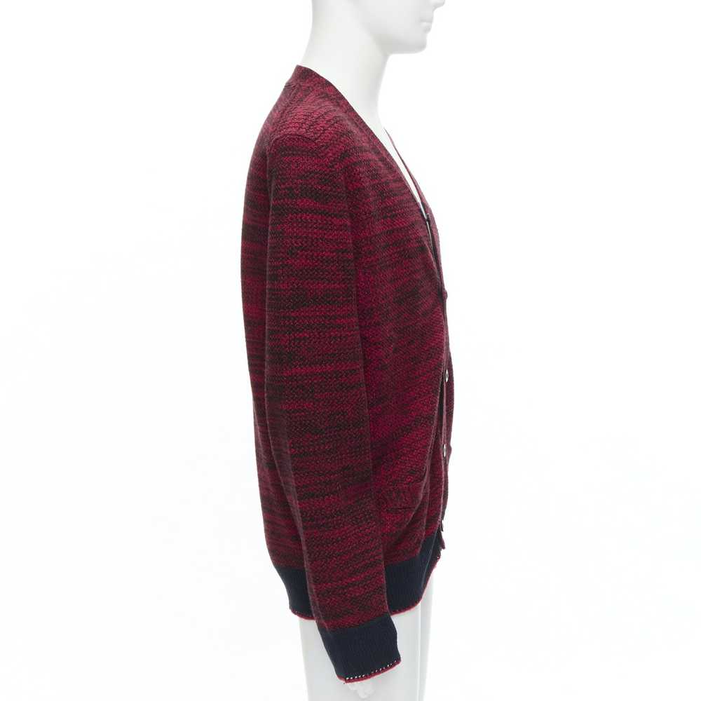 Sacai SACAI red black speckled cotton blend yarn … - image 3