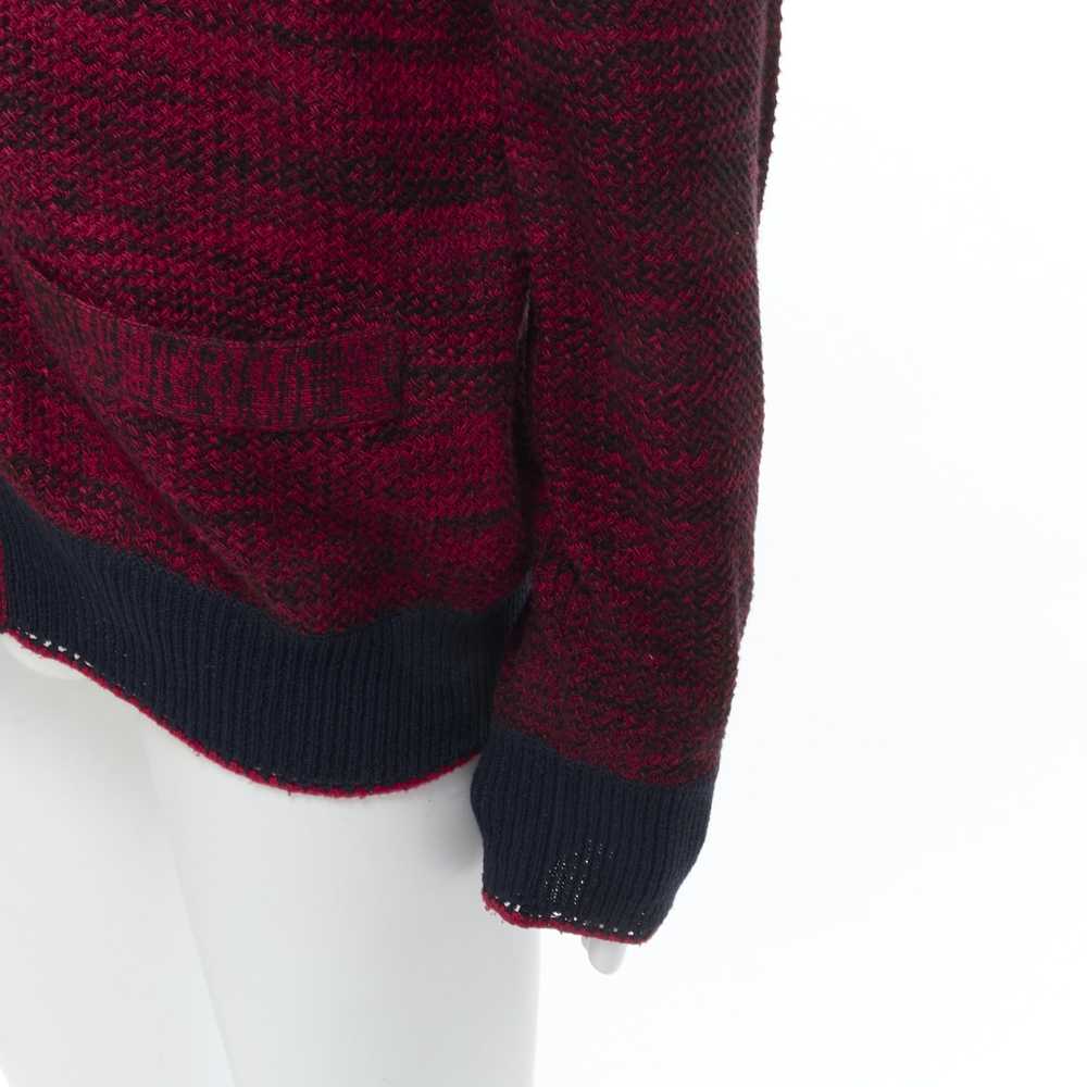 Sacai SACAI red black speckled cotton blend yarn … - image 4