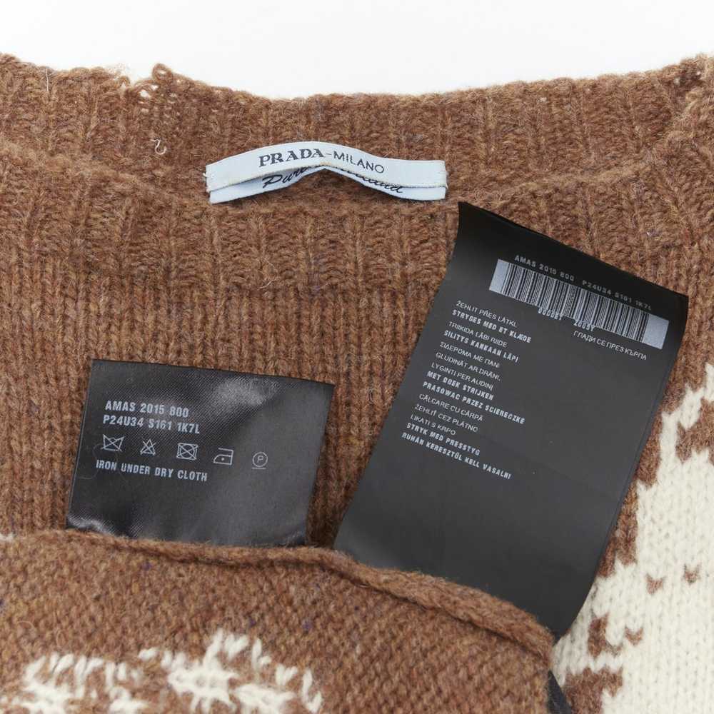Prada PRADA 2015 100% shetland wool brown rocket … - image 9
