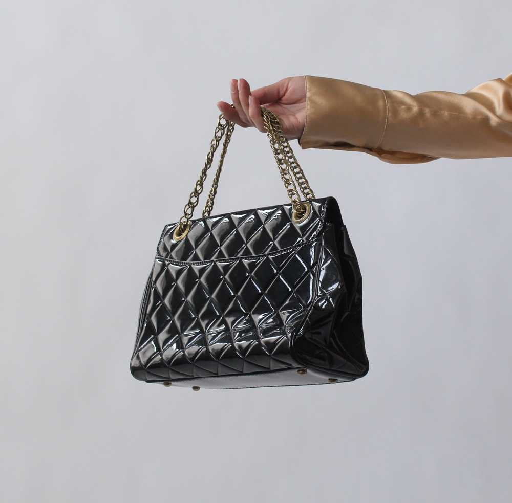 Vintage GUCCI GG Glossy Black Crocodile Flap Women’s Shoulder Bag