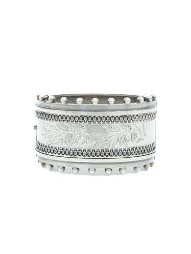 Victorian Sterling Silver Hinged Bangle