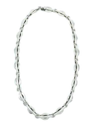 Mexican Sterling Oval and Bar Link Necklace