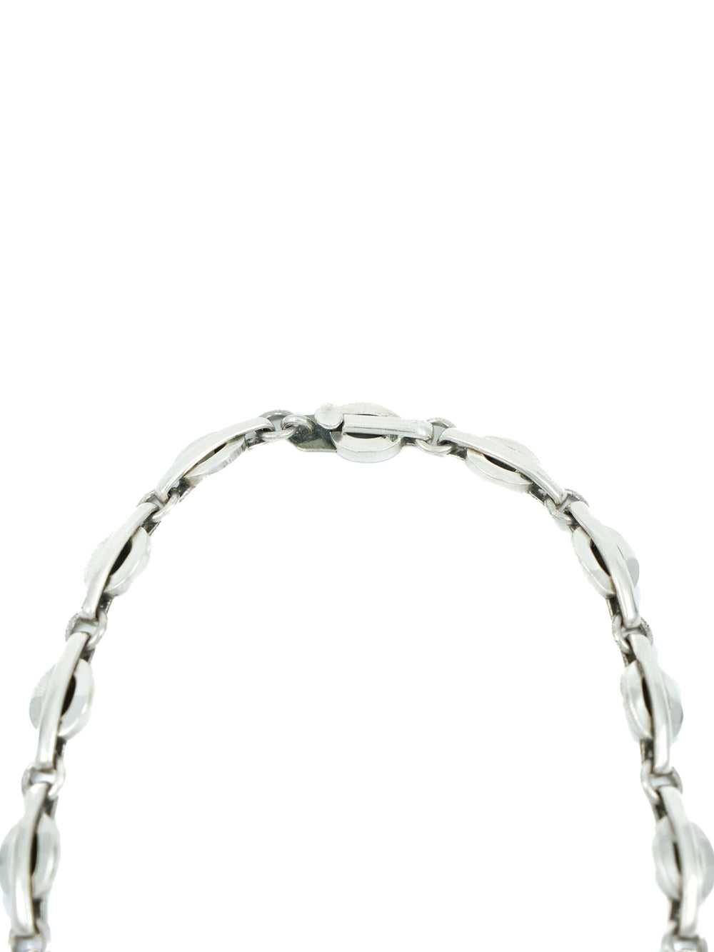 Mexican Sterling Oval and Bar Link Necklace - image 3