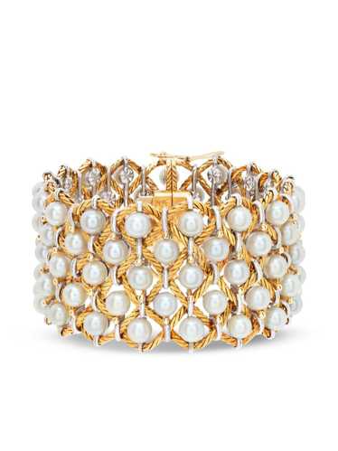 Buccellati 18kt yellow and white gold pearl bracel