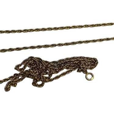 Vintage French 18 K gold twist rope chain - image 1