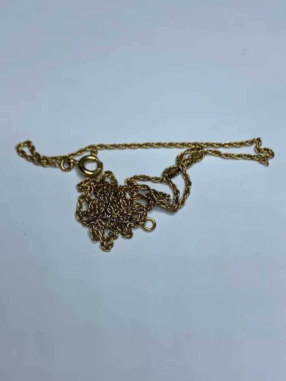 Vintage French 18 K gold twist rope chain - image 2