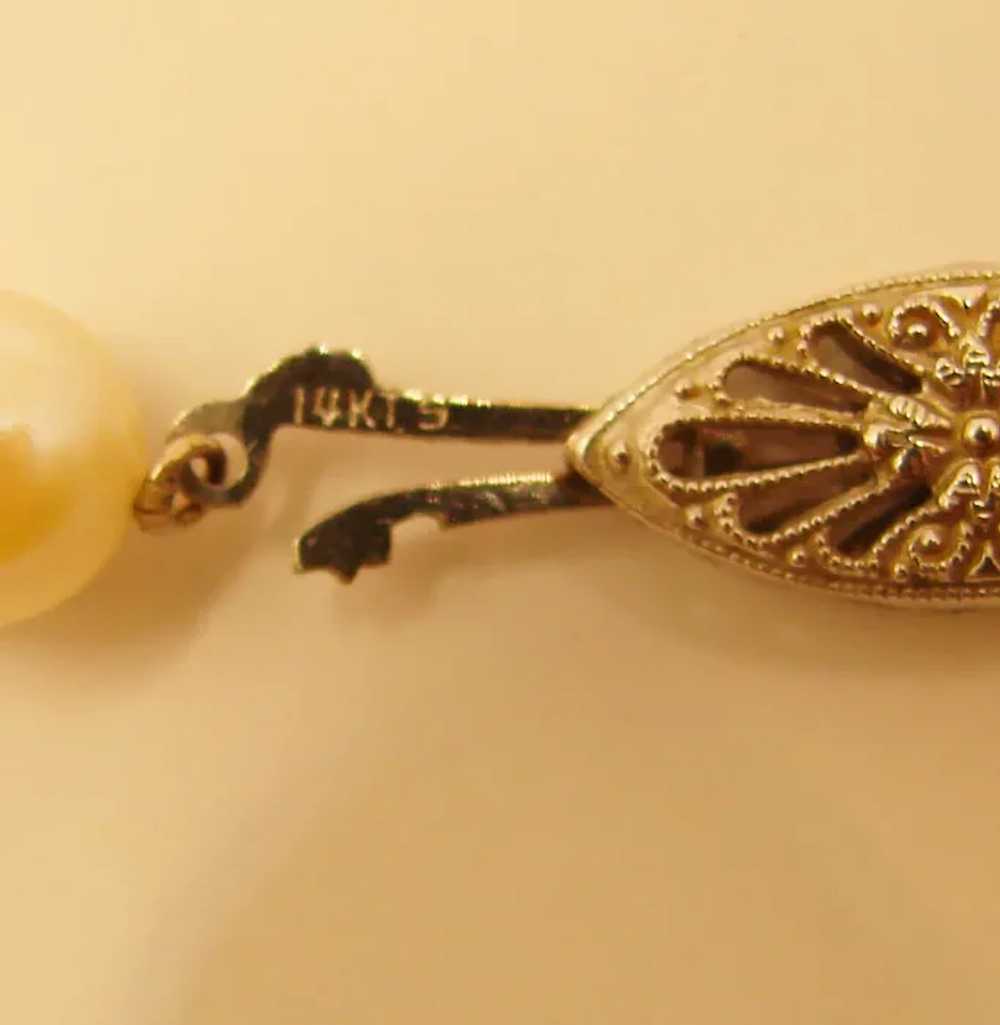 Gorgeous 14K Gold Clasp Vintage Cultured Pearl Ne… - image 3